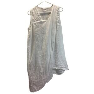 Match Point Size M White  Sleeveless tank midi Dress Layered lagenlook oversized